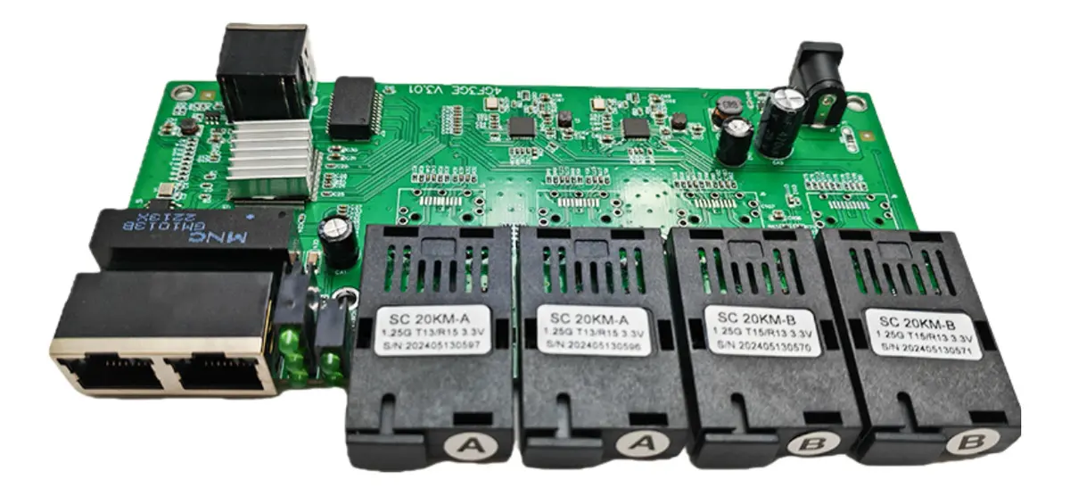Switch Gigabit 4 Fibra Sc A/b E 3 Rj45 C Fonte