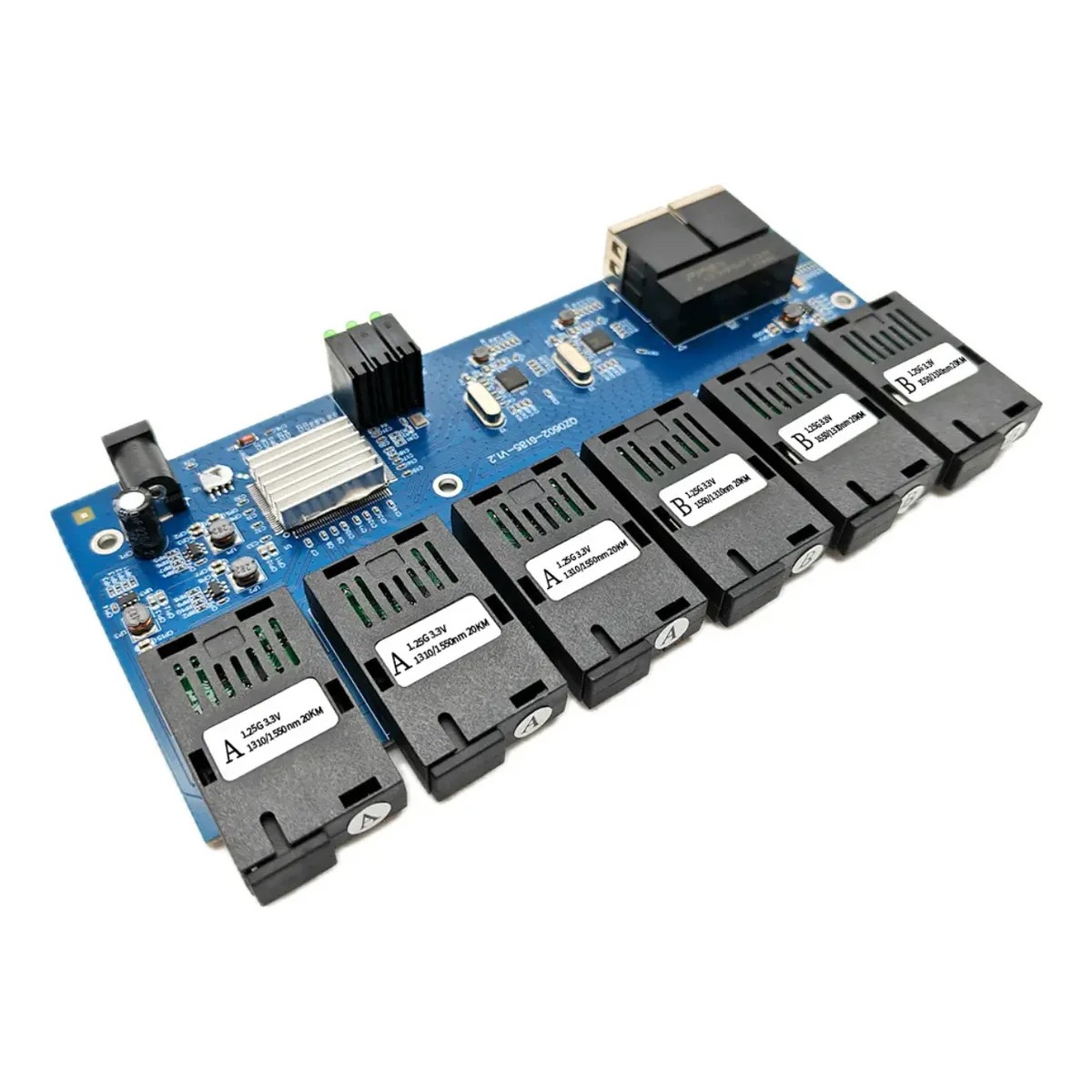 Switch Placa Gigabit 6 Portas Fibra SC-UPC e 2 RJ45